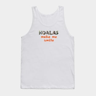 Koalas make me smile - wildlife oil painting word art Tank Top